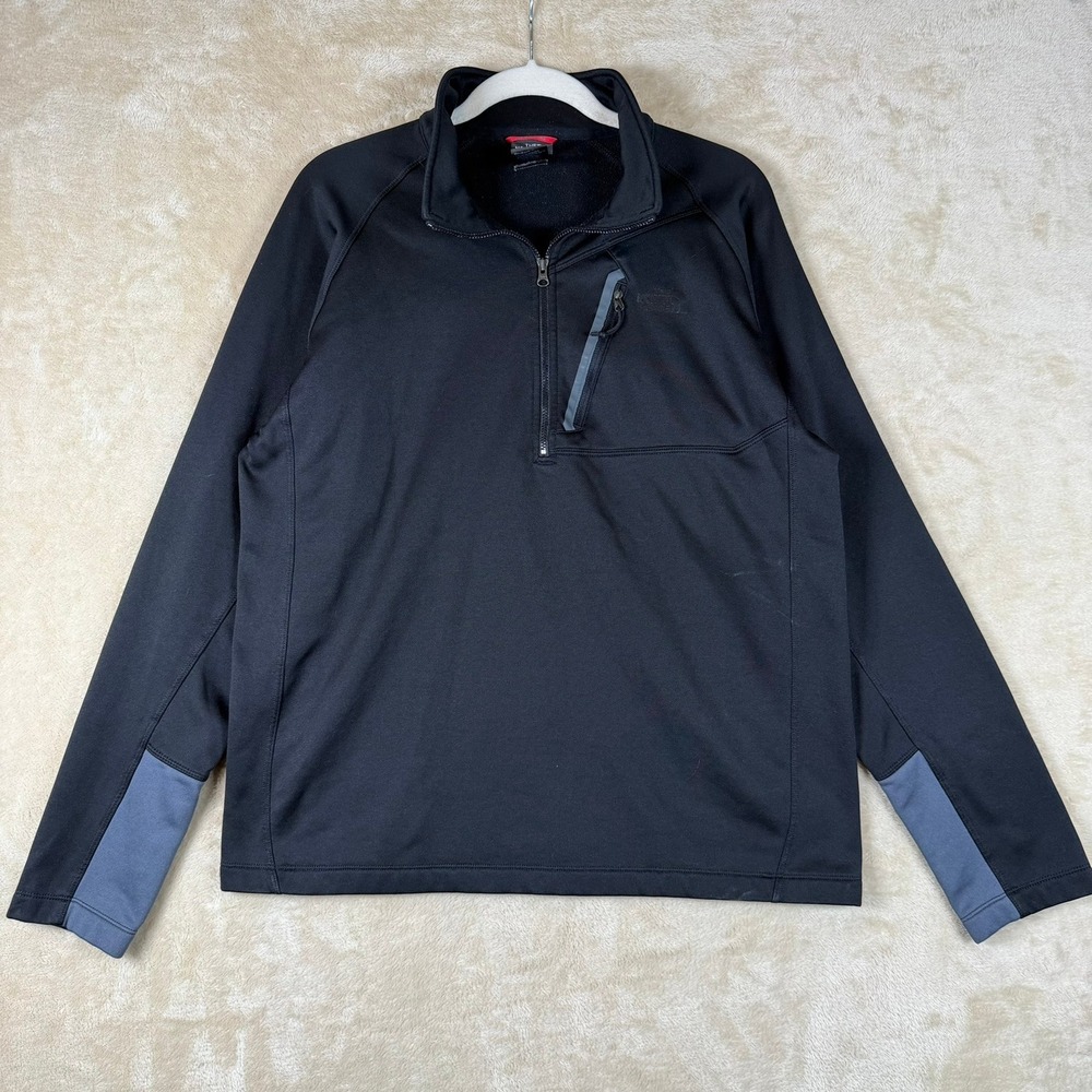 The North Face Mens 1/4 Zip Pullover Black L Outdoor Athleisure Hiking Casual